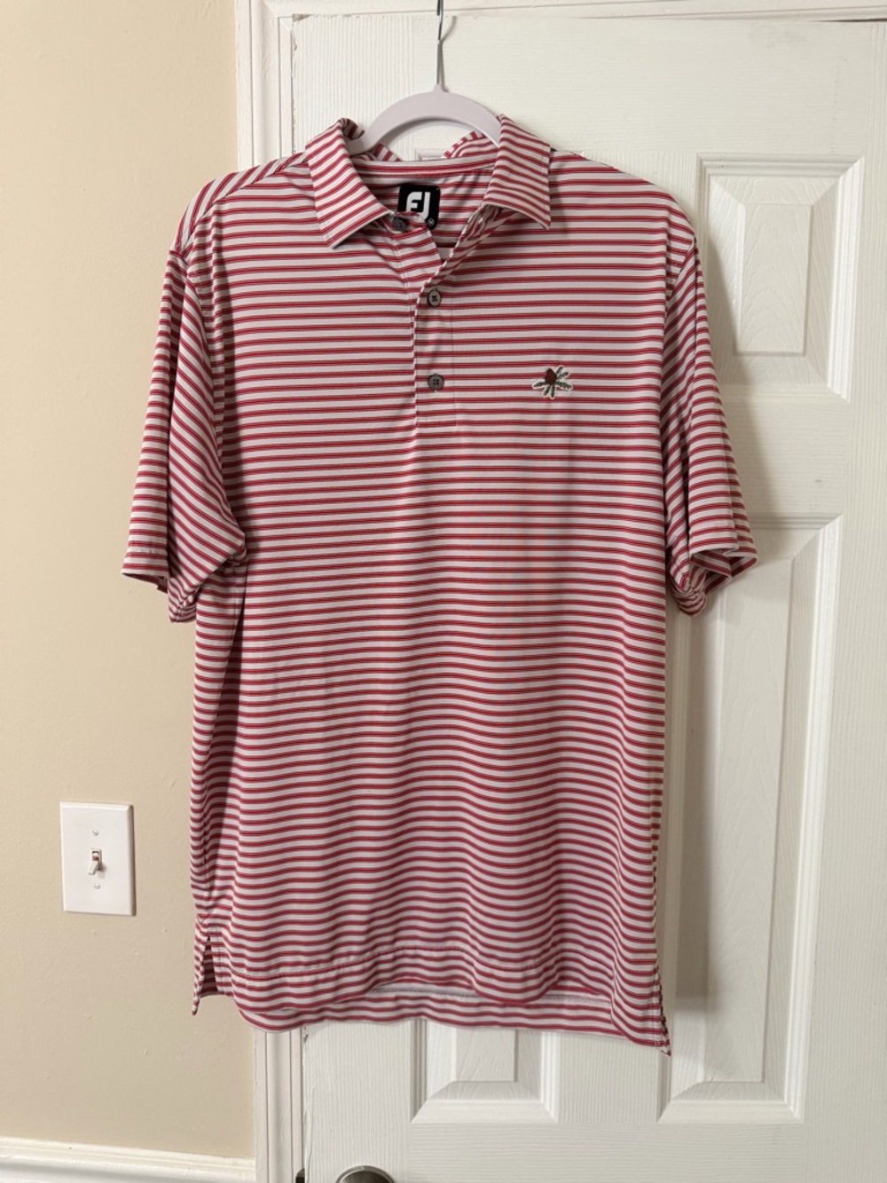FootJoy Red and White Striped Performance Polo